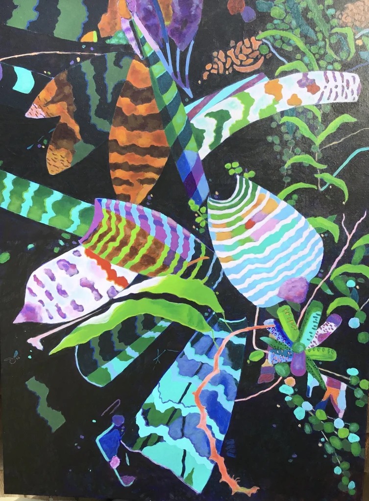 At Night Frogs Chat  |  36" x 48"