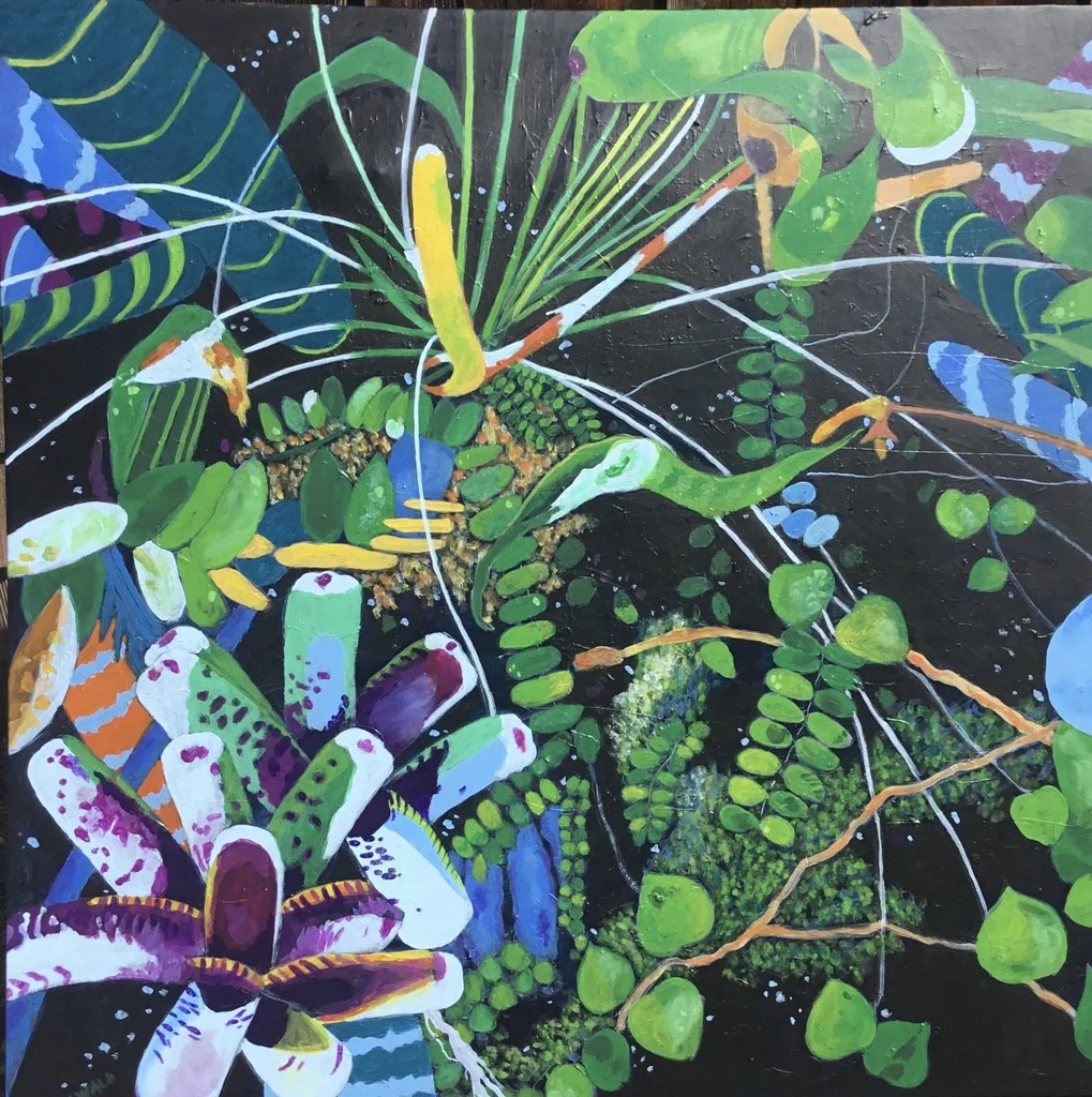 Friendly Snake Visited Here  |  36" x 36"