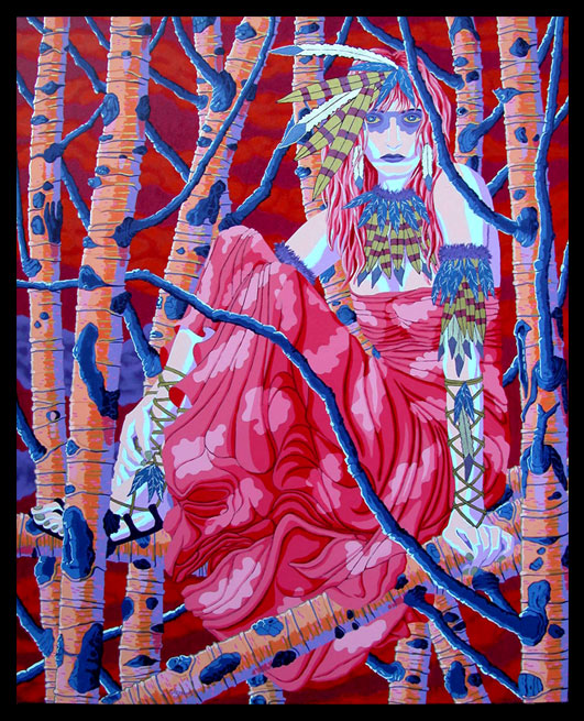 Woman Among Birches